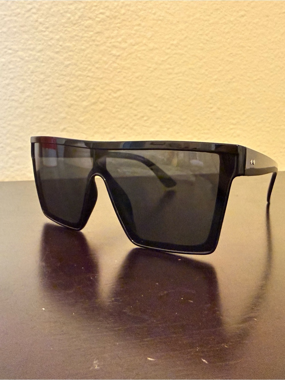 Black Shield Sunglasses for Men - Oversized Modern Frame